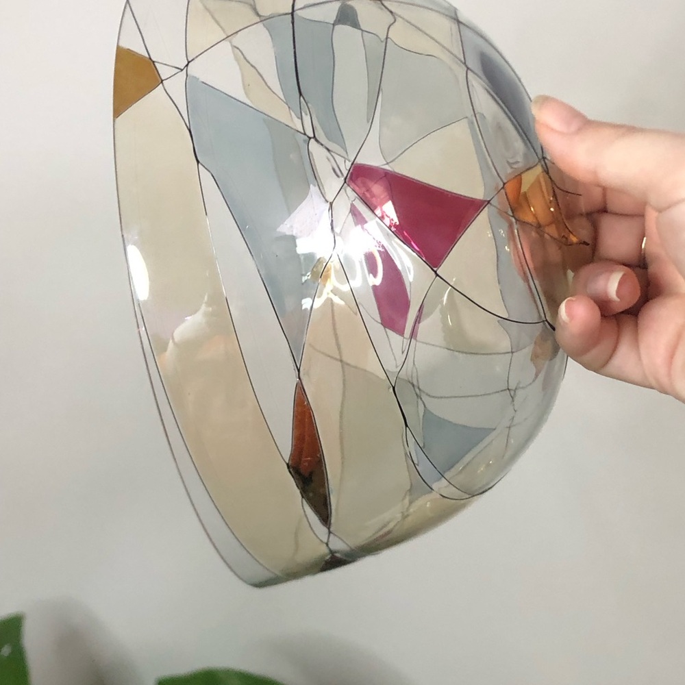Partylite Calypso Multicolor Stained Glass Spring Loaded Candle Holder
